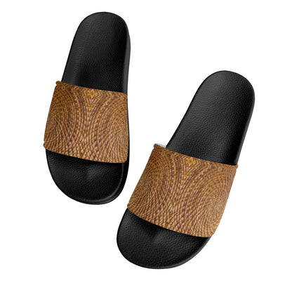 Wicker Weave Womens PVC Black and White House Slides Sandals Bathroom Slippers