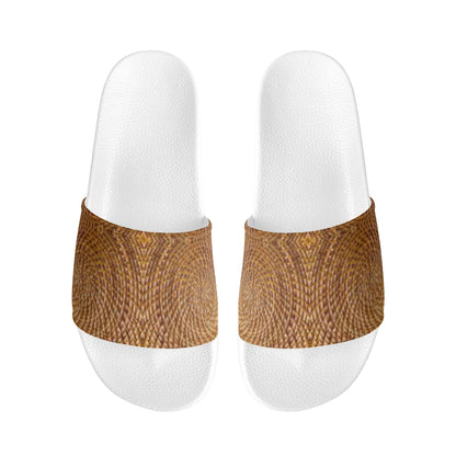 Wicker Weave Womens PVC Black and White House Slides Sandals Bathroom Slippers