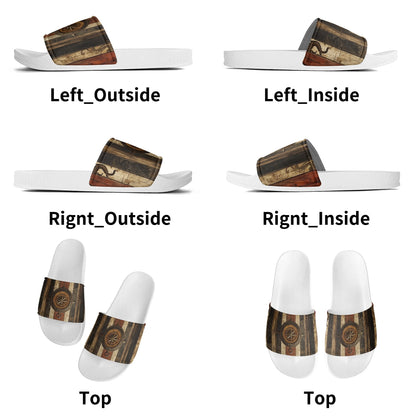 Set your Compass Womens PVC Black and White House Slides Sandals Bathroom Slippers