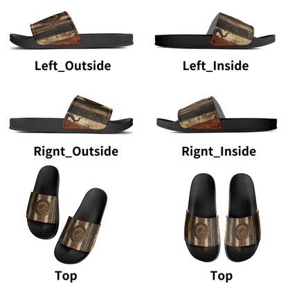 Set your Compass Womens PVC Black and White House Slides Sandals Bathroom Slippers