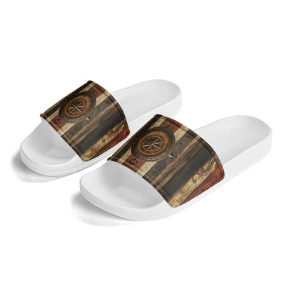 Set your Compass Womens PVC Black and White House Slides Sandals Bathroom Slippers