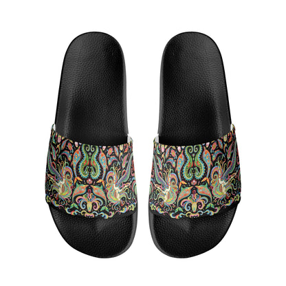 Under the Sea (Rainbow) Womens Colorful PVC Outsoles for House Slides Sandals Bathroom Slippers