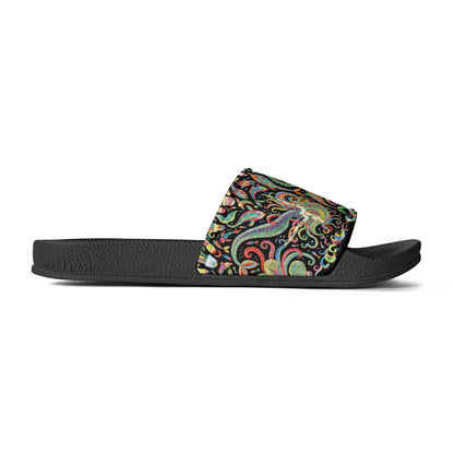 Under the Sea (Rainbow) Womens Colorful PVC Outsoles for House Slides Sandals Bathroom Slippers