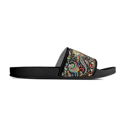 Under the Sea (Colorful) Womens PVC Black and White House Slides Sandals Bathroom Slippers