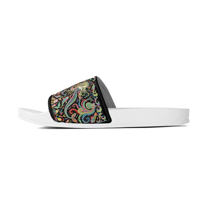 Under the Sea (Colorful) Womens PVC Black and White House Slides Sandals Bathroom Slippers