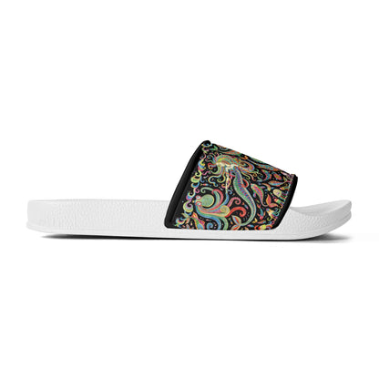 Under the Sea (Colorful) Womens PVC Black and White House Slides Sandals Bathroom Slippers