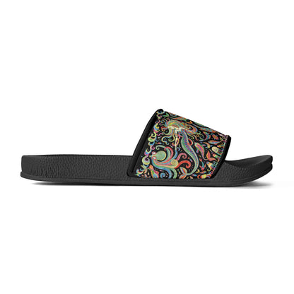 Under the Sea (Colorful) Womens PVC Black and White House Slides Sandals Bathroom Slippers