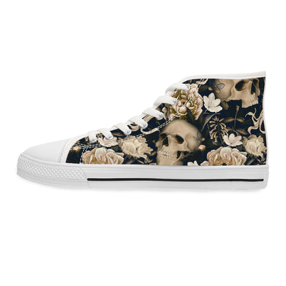 Skull & Roses Women's High Top Sneakers