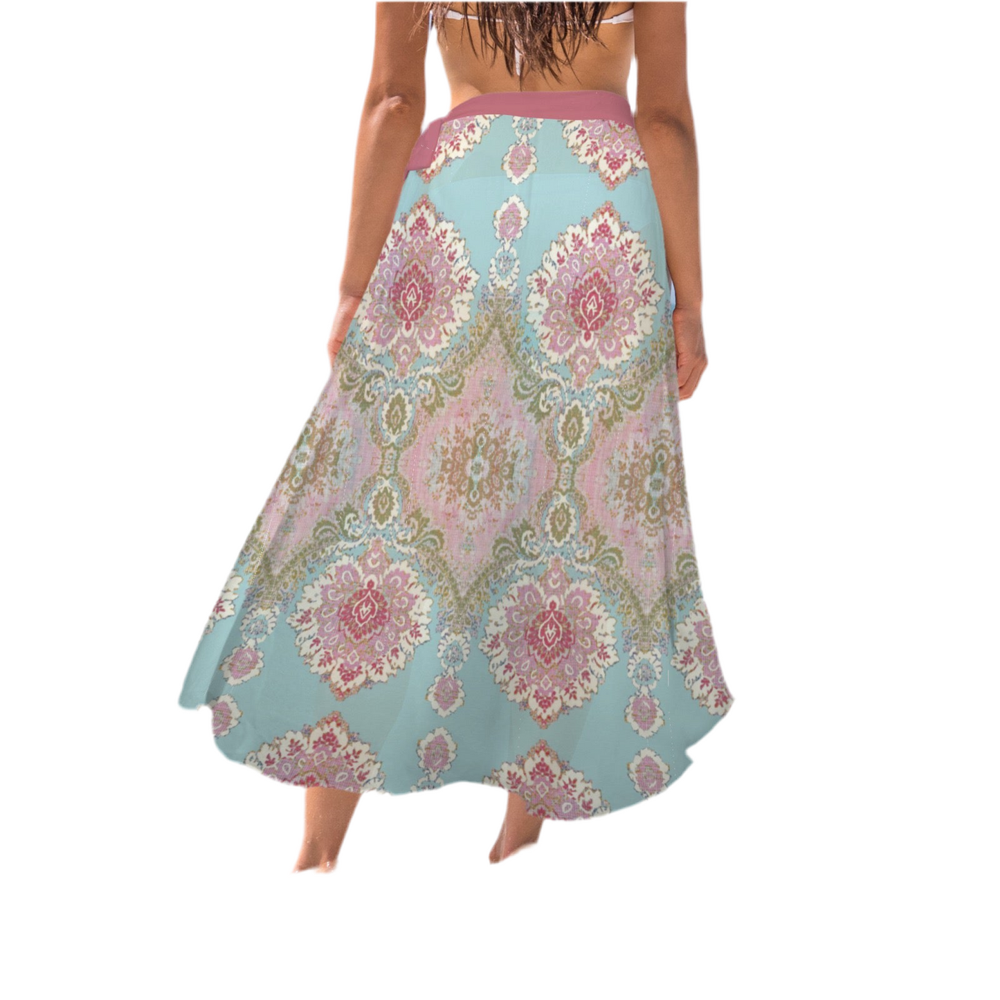 Ornate Beach Date Women's Long Knot Side Cover Up