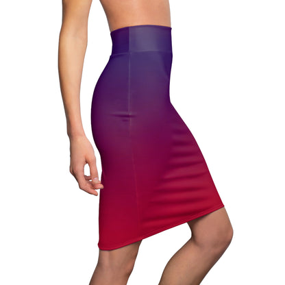 Violet Ombré Women's Pencil Skirt