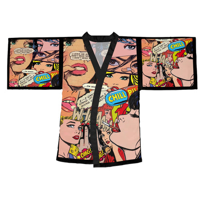 Comically Chill Long Sleeve Kimono Robe