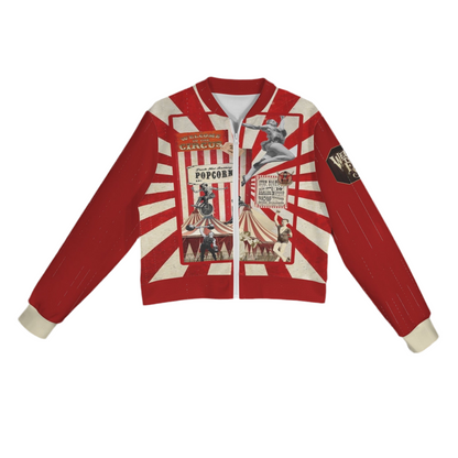 Greatest Show (short waist) Casual Long Sleeve Zip-Up Bomber Jacket