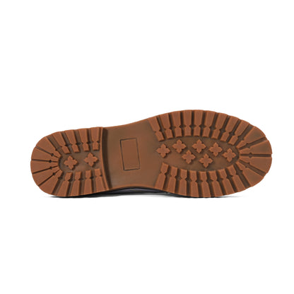 Moon Flower Womens Upgraded Brown Outsole Leather Boots