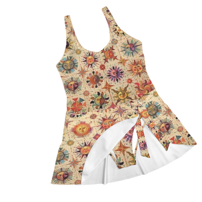 Folky Fun-Sun Women's One Piece Skirted Swimsuit