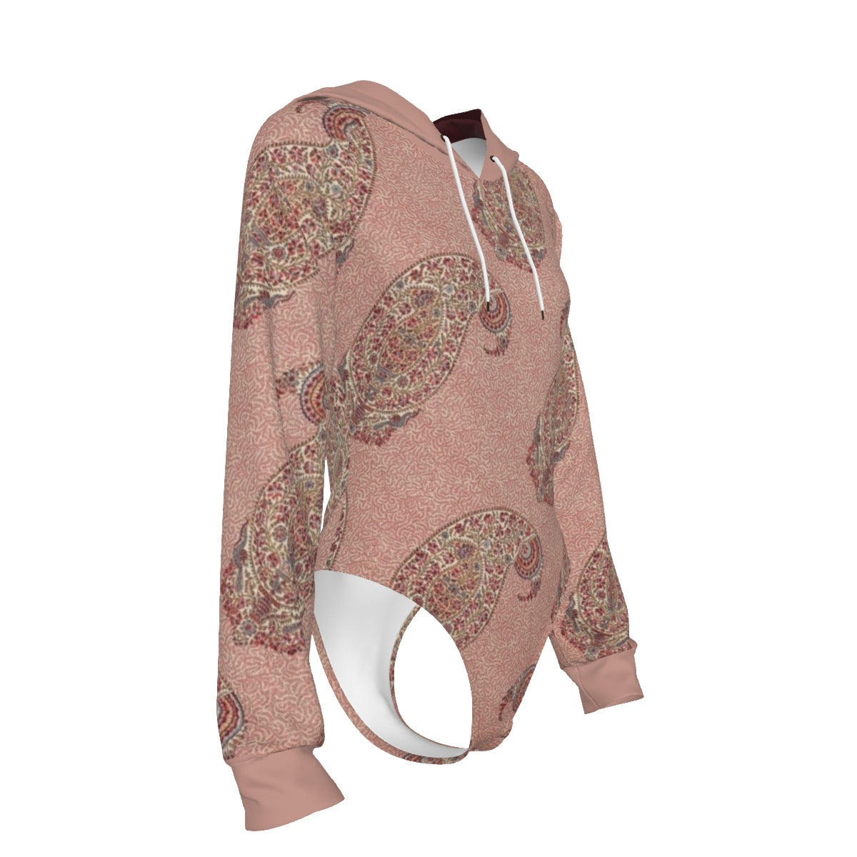Persian Paisley Women's Raglan Sleeve Hooded Bodysuit