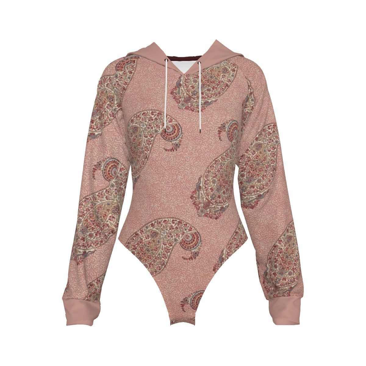 Persian Paisley Women's Raglan Sleeve Hooded Bodysuit
