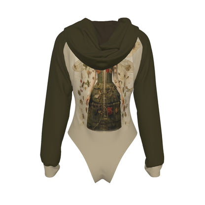 Fall Fairy Women's Raglan Sleeve Hooded Bodysuit