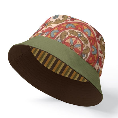 Feminine Warmth (Russian Folk Art) Double-Side Print Bucket Hat