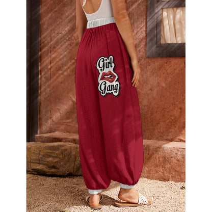 Girl Gang (Red w white trim) Women's Carrot Pants