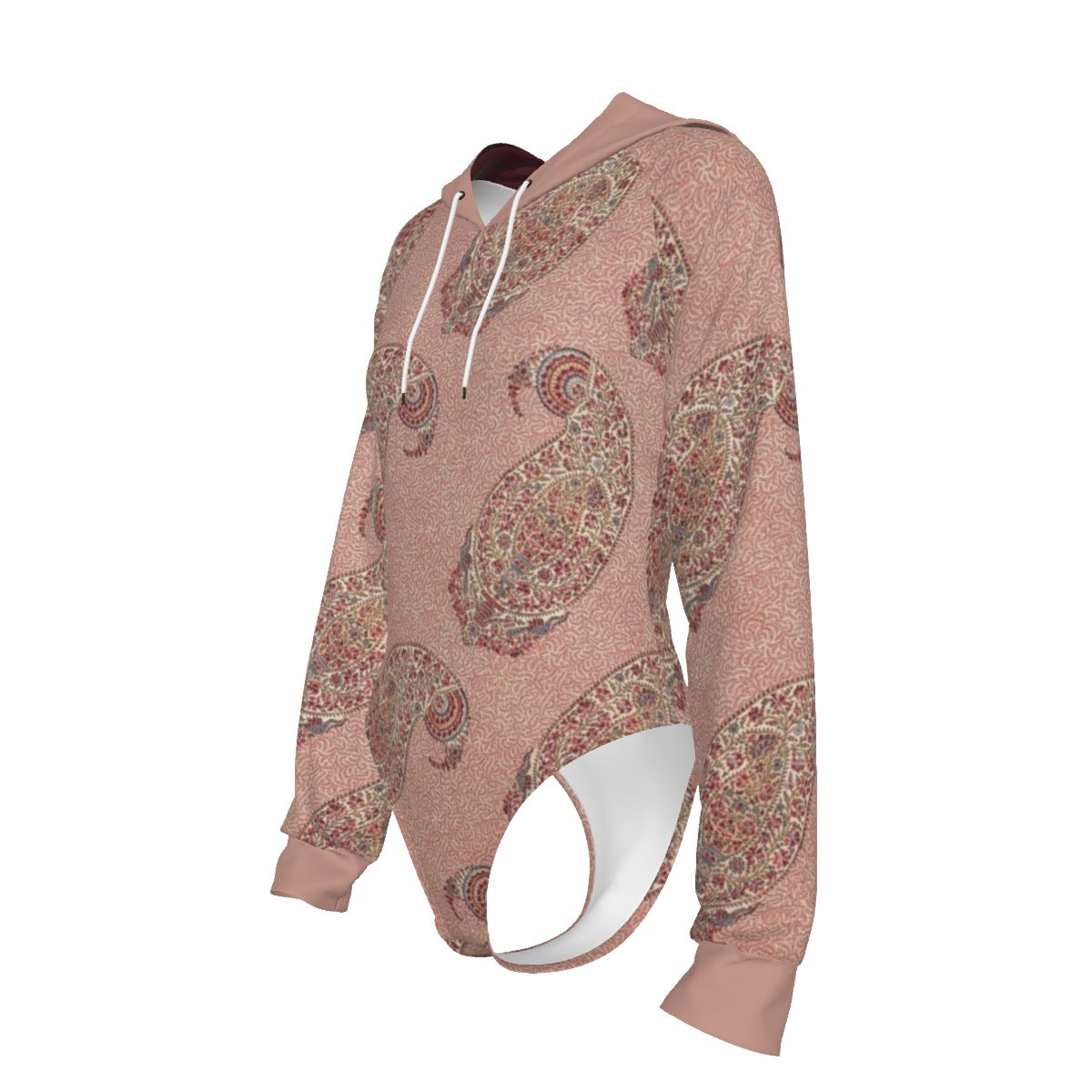 Persian Paisley Women's Raglan Sleeve Hooded Bodysuit