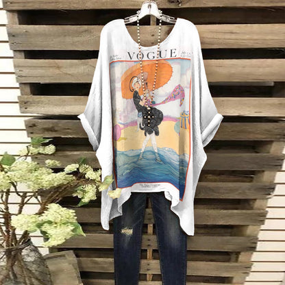 Vintage VOGUE Magazine Cover July 1st, 1919 Women's Bat Sleeve Shirt