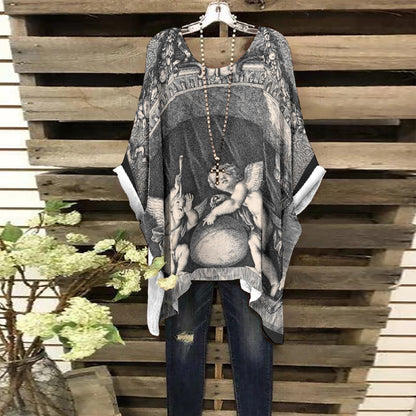 Cherubs of the Constellations Women's Bat Sleeve Shirt