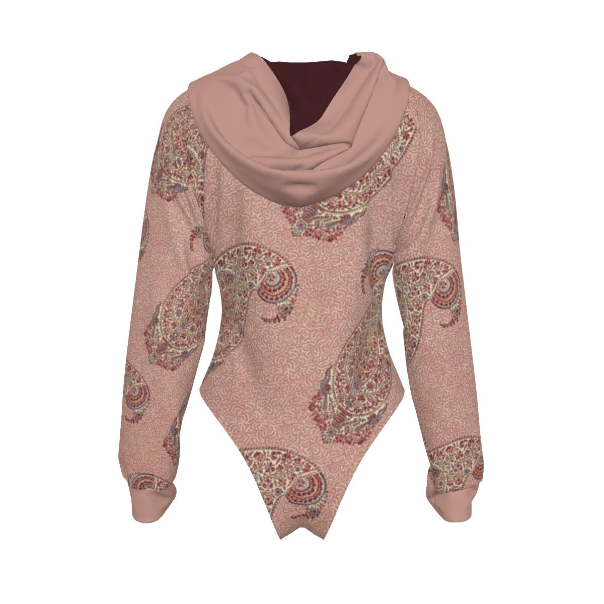 Persian Paisley Women's Raglan Sleeve Hooded Bodysuit