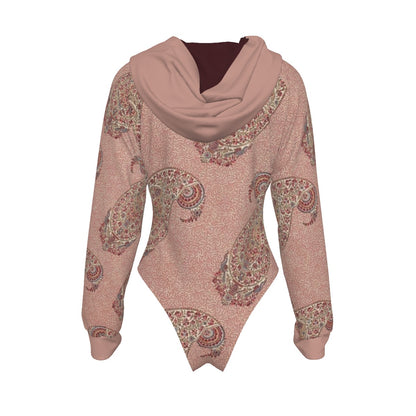 Persian Paisley Women's Raglan Sleeve Hooded Bodysuit