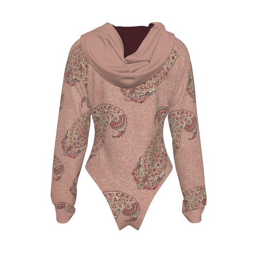 Persian Paisley Women's Raglan Sleeve Hooded Bodysuit