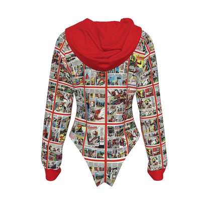 The Avenger Women's Raglan Sleeve Hooded Bodysuit