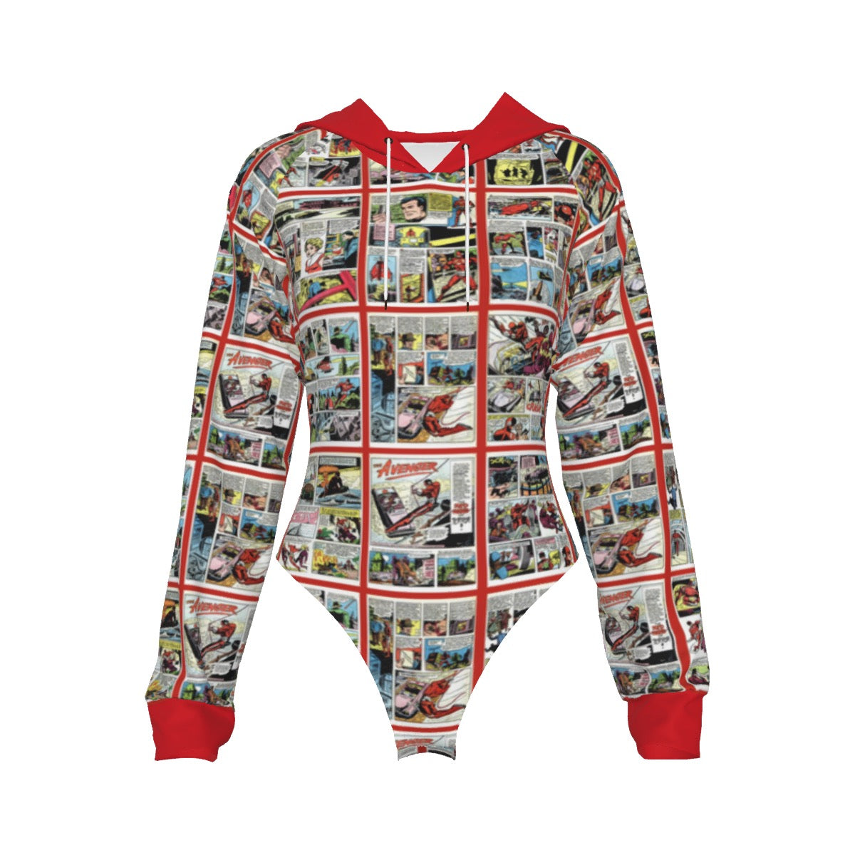 The Avenger Women's Raglan Sleeve Hooded Bodysuit