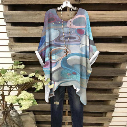 Watercolor Rings Women's Bat Sleeve Shirt