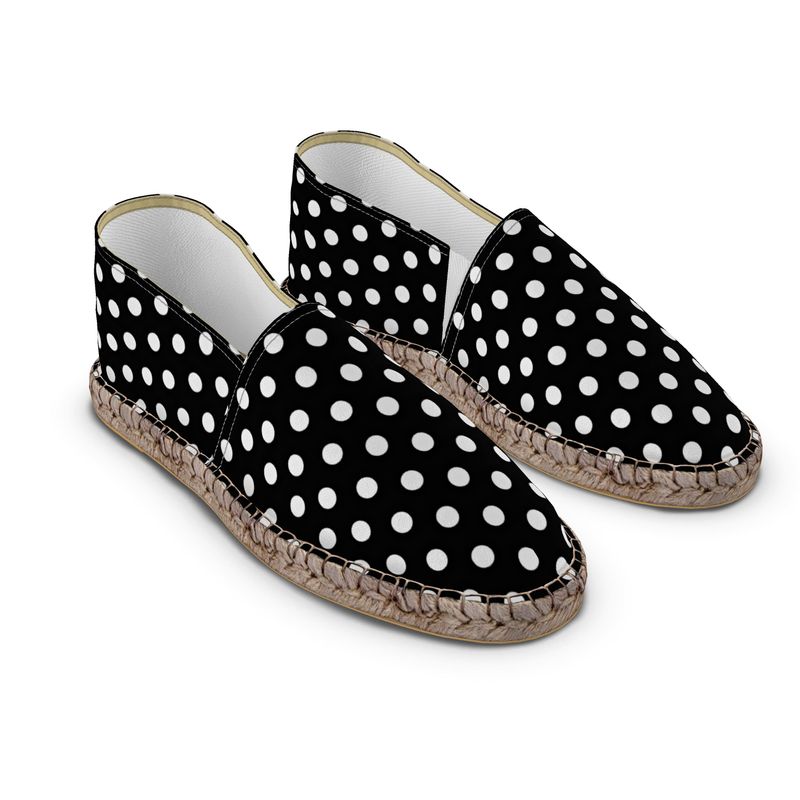B&W Polka Dot Espadrilles