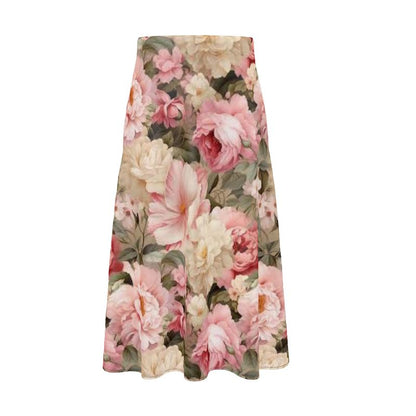 Peachy Pedals Midi Skirt-2 fabric selections