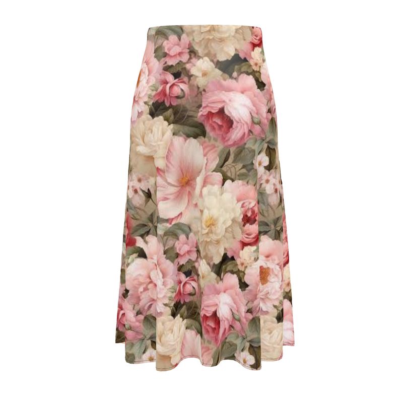 Peachy Pedals Midi Skirt-2 fabric selections