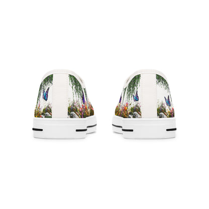 Butterfly Garden on Women's Low Top Sneakers - Spring Chic Casual Shoes