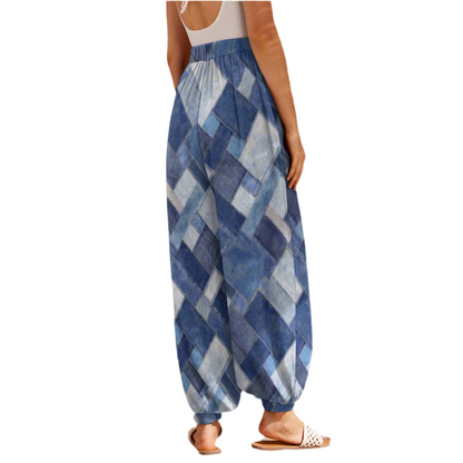 Patchwork Denim Women's Carrot Pants