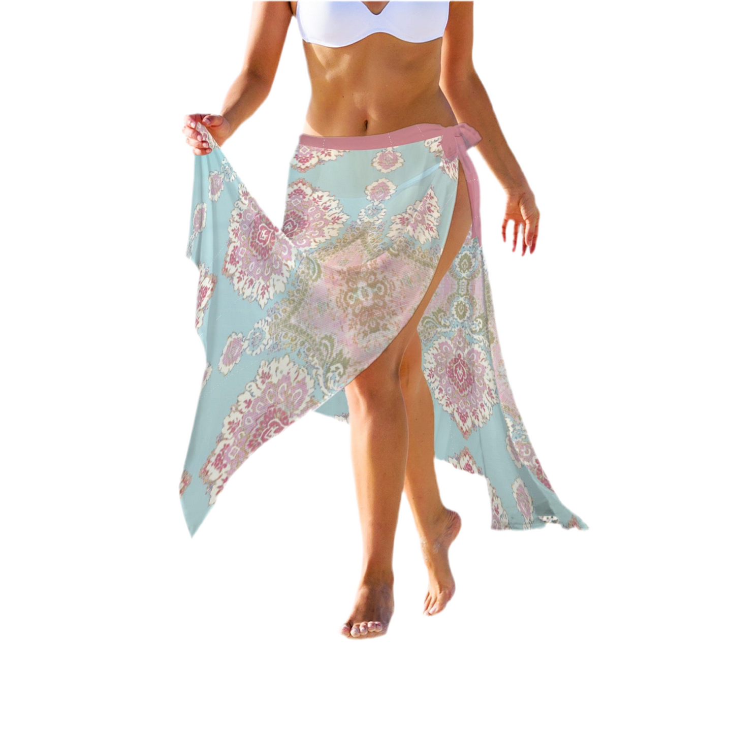Ornate Beach Date Women's Long Knot Side Cover Up
