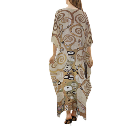 Gusta Klint’s, Tree of Life (1909) on Imitation Silk Kaftan