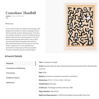 Paul Klee’s - Comedians' Handbill (1938) on Women's Sleeveless Maxi Dress