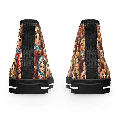 Russian Doll Colorful Matryoshka High Top Sneakers for Women