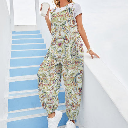 Watercolor Paisley Spaghetti Strap Jumpsuit