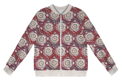 Cranberry Crochet Casual Long Sleeve Zip-Up Bomber Jacket