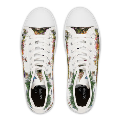 Butterfly  Garden on High Top Sneakers for Women - Vibrant Garden Design