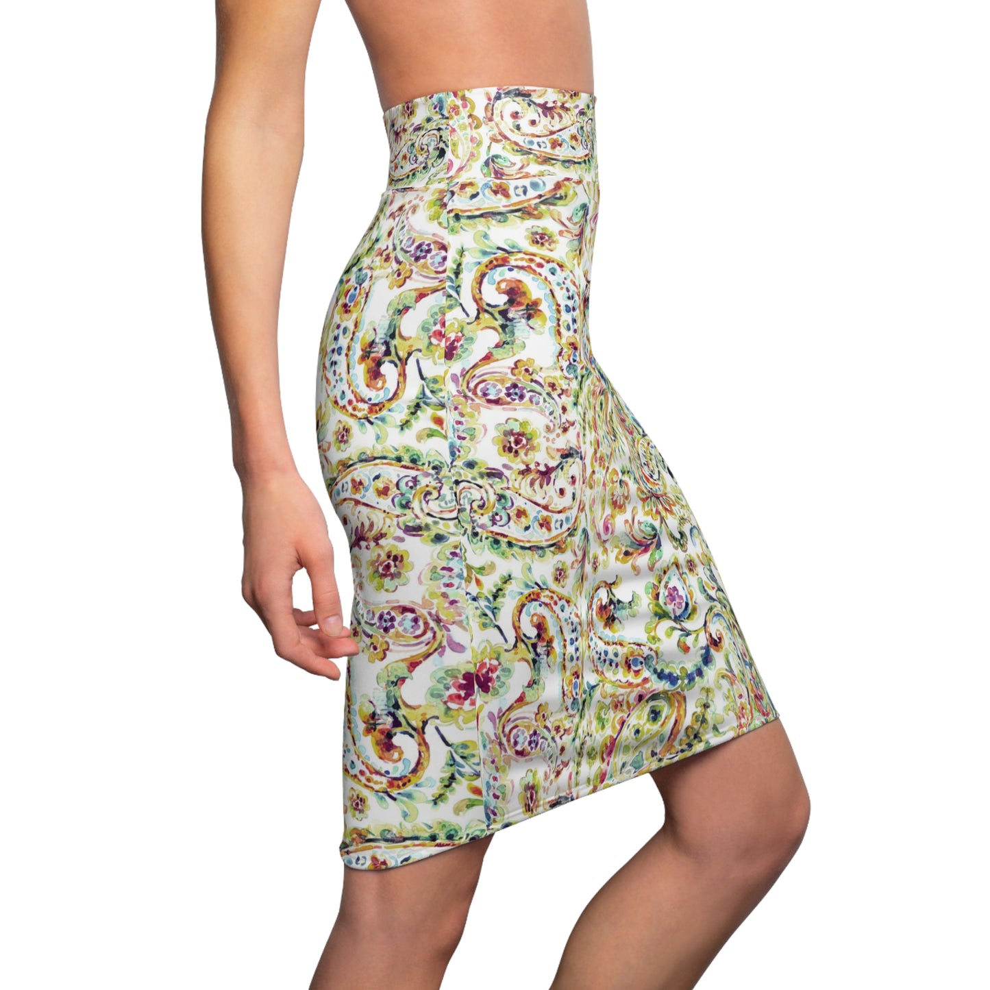 Watercolor Paisley Women's Pencil Skirt