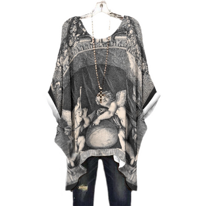 Cherubs of the Constellations Women's Bat Sleeve Shirt