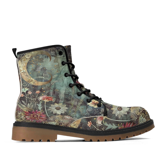 Moon Flower Womens Upgraded Brown Outsole Leather Boots