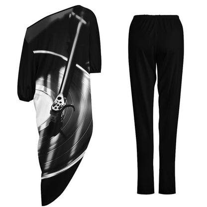 You Spin Me Diagonal Shoulder Two Piece Set
