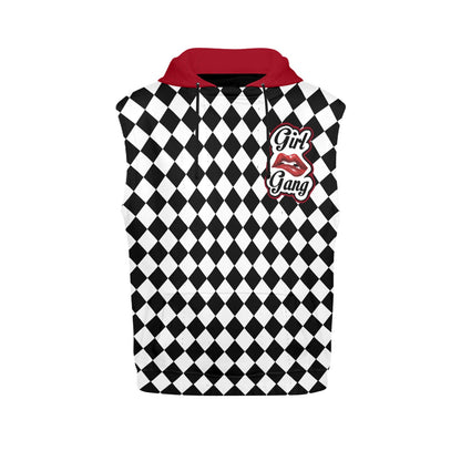 “Girl Gang” (black & white) 
Women's All Over Print Sleeveless Hoodie