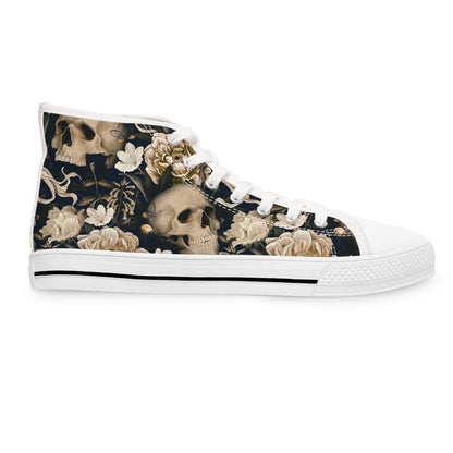 Skull & Roses Women's High Top Sneakers